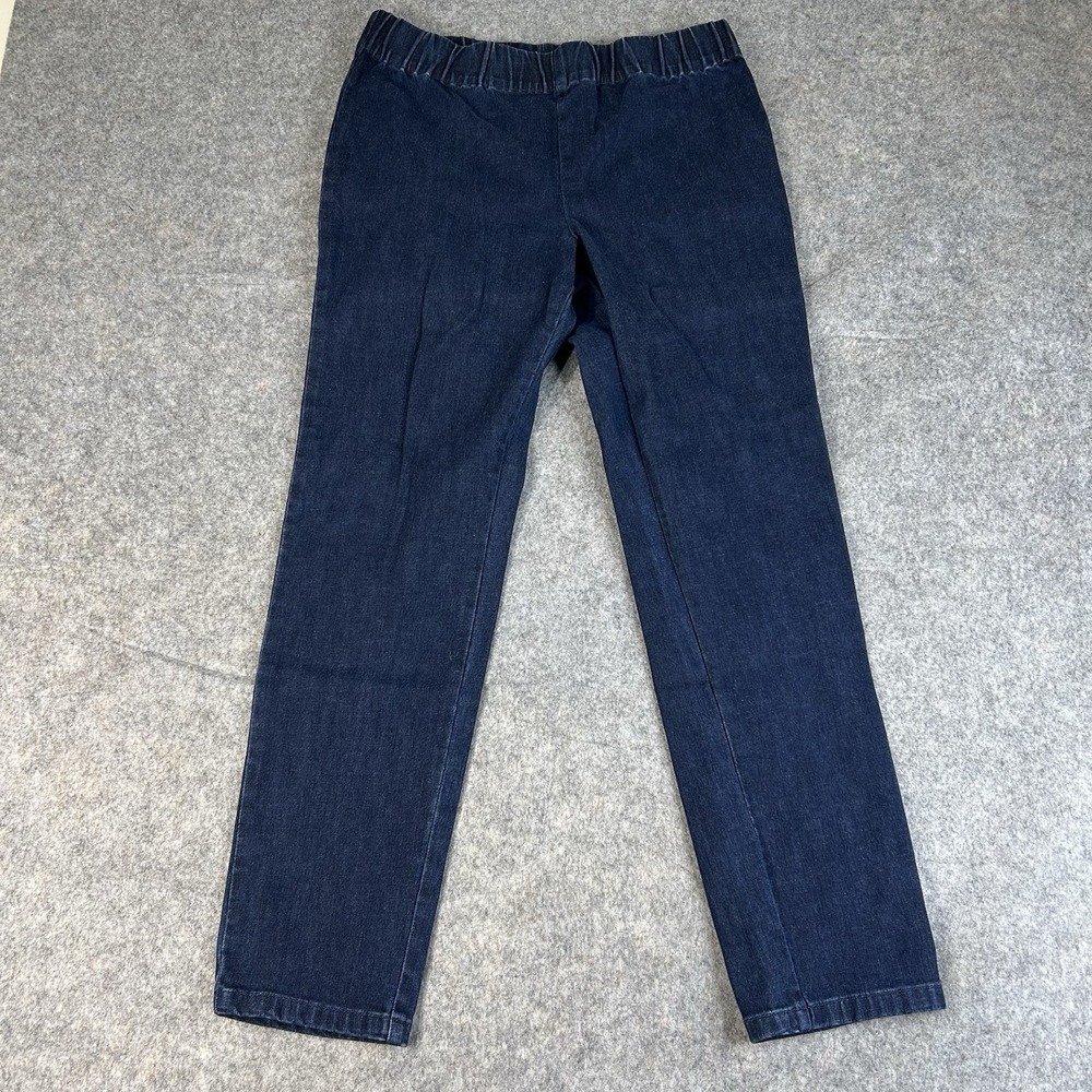 Soft Surroundings Jeans Large Blue Denim Pull On High Rise Elastic Jegging